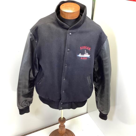 Kodiak Alaska Ship Jacket Coat Mens Sz XL Full Snap Excelled NY USA Wool Leather - Picture 2 of 9